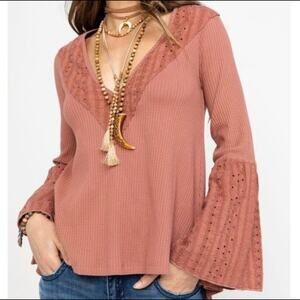 NWT! Free People Parisian Night Flare Sleeve Top Size Medium